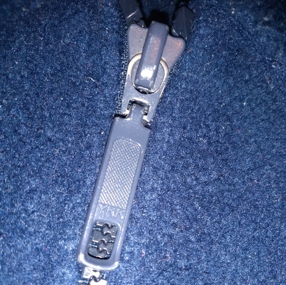 Retro Penningtons Navy Blue Shacket, Size 5X, Zipper Closure, Flower Emb… - Picture 5 of 13